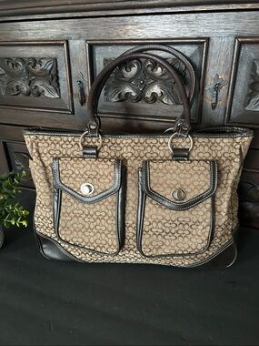 Beautiful Brown  Tote Bag with Dual Front Pockets